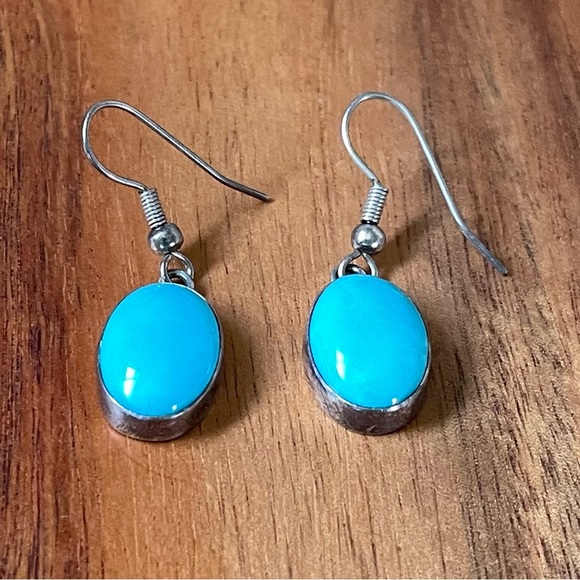 Turquoise Stone‎ B Sterling Silver Earrings